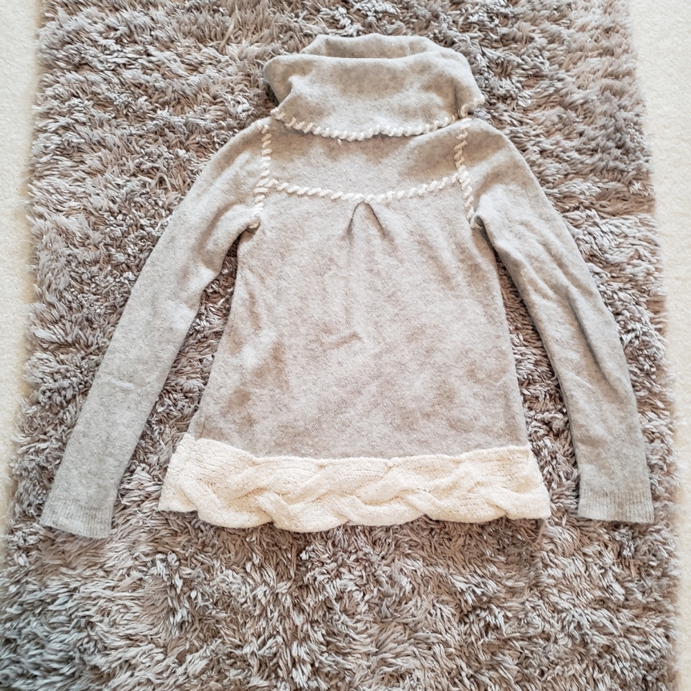 Anthropologie Sleeping On Snow Gray Cowl Neck S